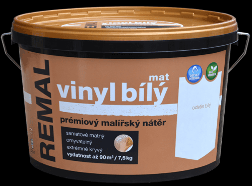 REMAL VINYL BIELY MAT - Biely prémiový maliarsky náter - biela - 15 Kg
