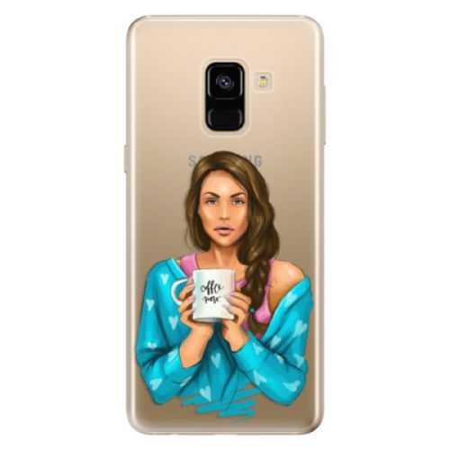 Odolné silikónové puzdro iSaprio - Coffe Now - Brunette - Samsung Galaxy A8 2018