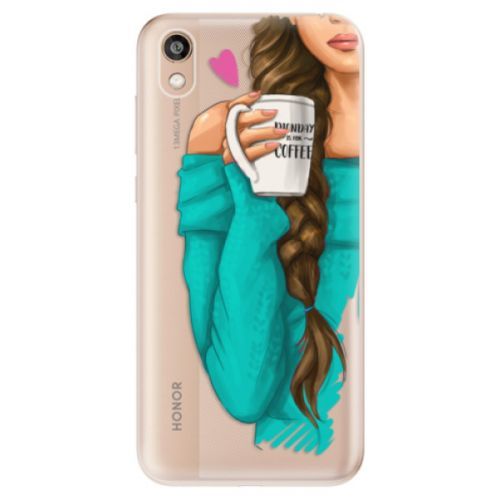 Odolné silikónové puzdro iSaprio - My Coffe and Brunette Girl - Huawei Honor 8S