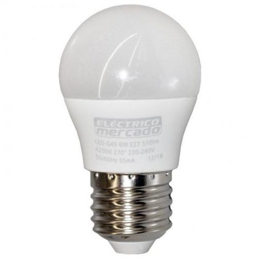 LED žiarovka EM 6W G45 E27 4200K