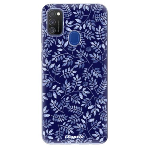 Odolné silikónové puzdro iSaprio - Blue Leaves 05 - Samsung Galaxy M21