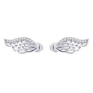Preciosa Strieborné náušnice so zirkónmi Angel Wings 5218 00