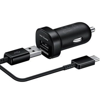 Samsung cestovný mini adaptér do auta USB type C (18W), Cierna