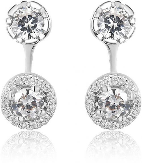 Beneto Strieborné dvojité náušnice s kryštálmi AGUP1172