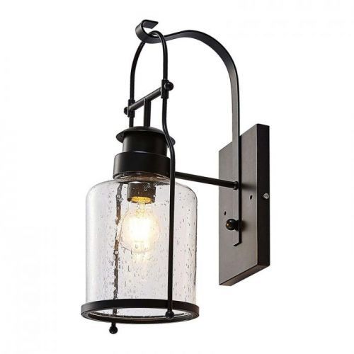 Lindby Rozalie nástenné svietidlo, lucerna, čierne