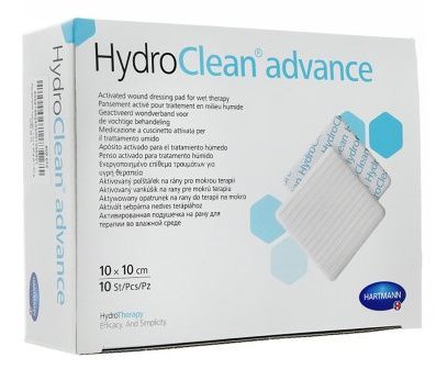HydroClean advance vankúšik na rany štvorec 10x10 cm, 10ks