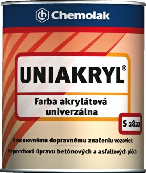 Chemolak S 2822 Uniakryl - farba na značenie ciest a na asfalt a betón - 0199 - čierna - 10 Kg