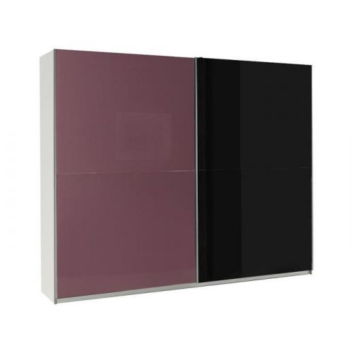 Skriňa Lux 8 244 cm fialová  lesklá/čierna