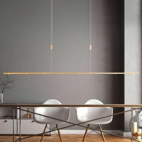 Lucande závesné LED svietidlo Tolu, mosadz, 179 cm