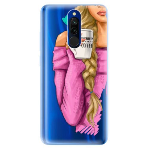 Odolné silikónové puzdro iSaprio - My Coffe and Blond Girl - Xiaomi Redmi 8