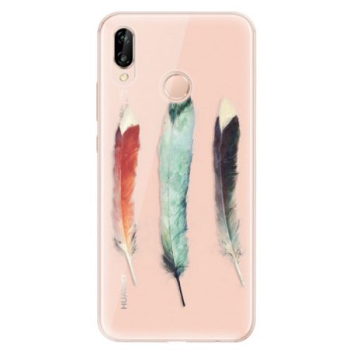 Odolné silikónové puzdro iSaprio - Three Feathers - Huawei P20 Lite