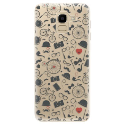 Odolné silikónové puzdro iSaprio - Vintage Pattern 01 - black - Samsung Galaxy J6