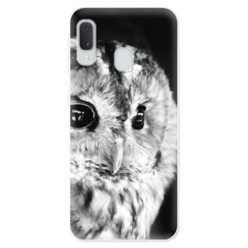 Odolné silikónové puzdro iSaprio - BW Owl - Samsung Galaxy A20e