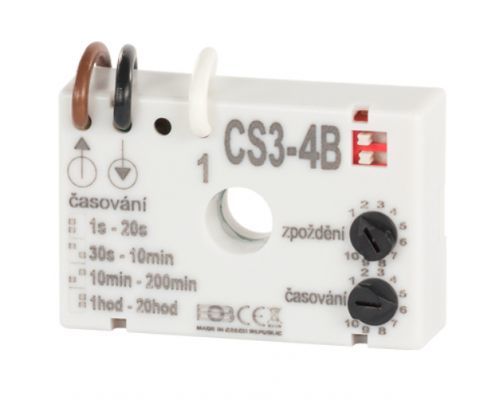 Časový spínač ELEKTROBOCK CS3-4B pre ventilátory s oneskorením bez nulového vodiča
