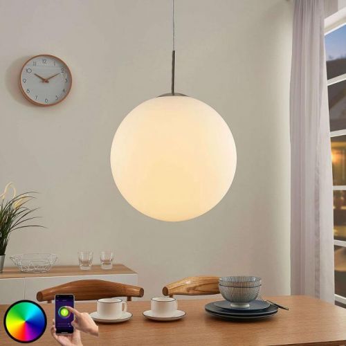 Lindby Smart LED RGB závesná lampa Rhona/aplikácia