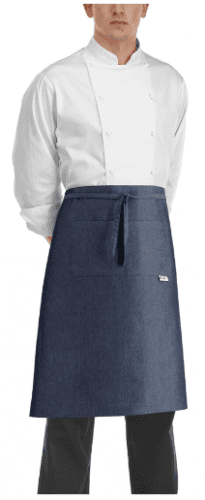 EGOCHEF Kuchárska zástera nízka s vreckom - JEANS