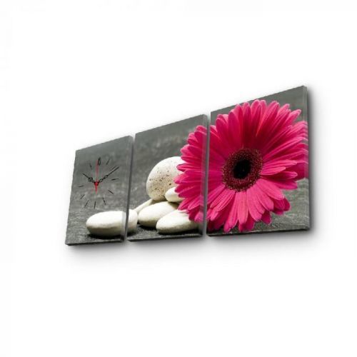 Nástenné obrazové hodiny Gerbera, 96 × 40 cm