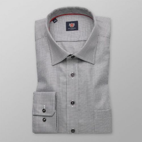 Košeľa London čierny geometrický vzor (výška 198 - 204) 10457