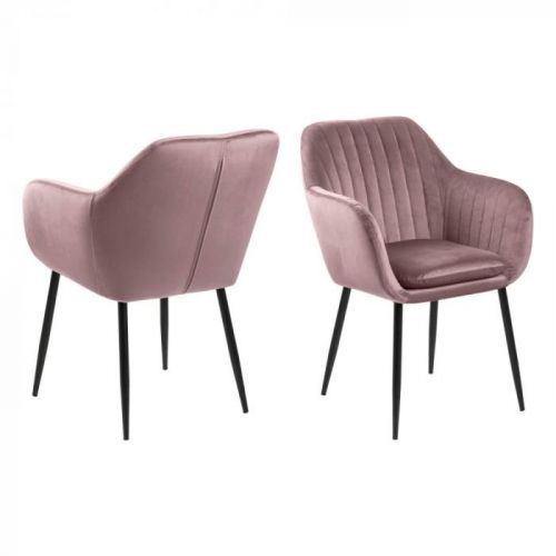Ružové polstrované kreslo Actona Emilia