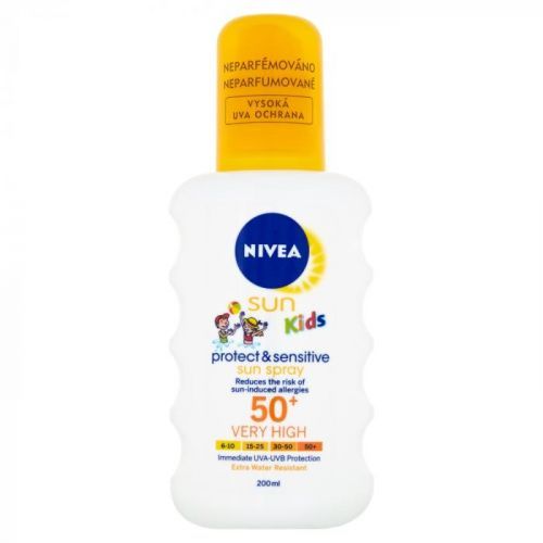 NIVEA Sun Detský sprej na opaľovanie Protect & Sensitive OF 50+ 200 ml