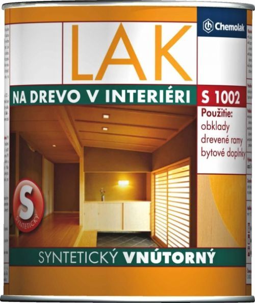 Chemolak S 1002 Syntetický lak - vnútorný lak na drevo - bezfarebný - 0,75 L