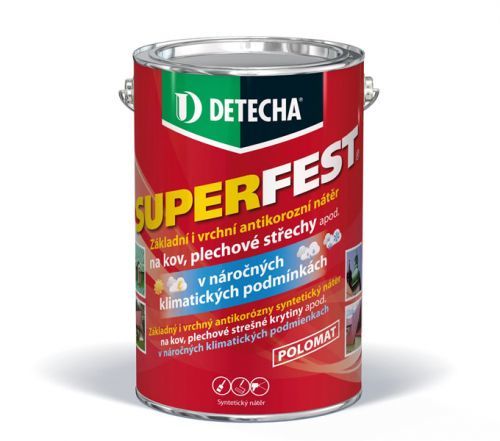 DETECHA Superfest - farba 2v1 na strechy - červenohnedý - 0,8 kg