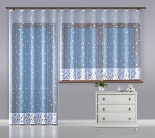 Forbyt, Hotová záclona alebo balkónový komplet, Melisa, biela 350 x 170 cm