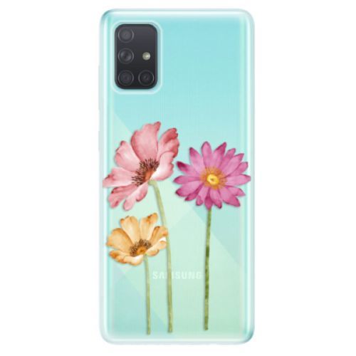 Odolné silikónové puzdro iSaprio - Three Flowers - Samsung Galaxy A71