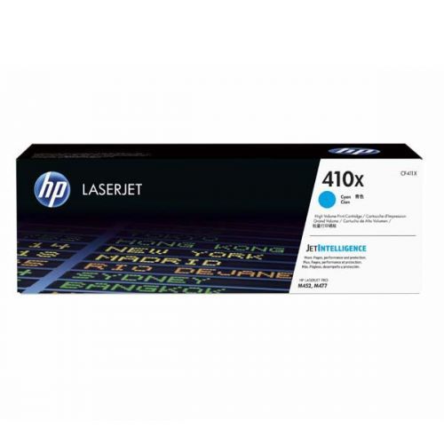 HP originál toner CF411X, cyan, 5000str., HP 410X, high capacity, HP LJ Pro M452, LJ Pro MFP M477, 650g