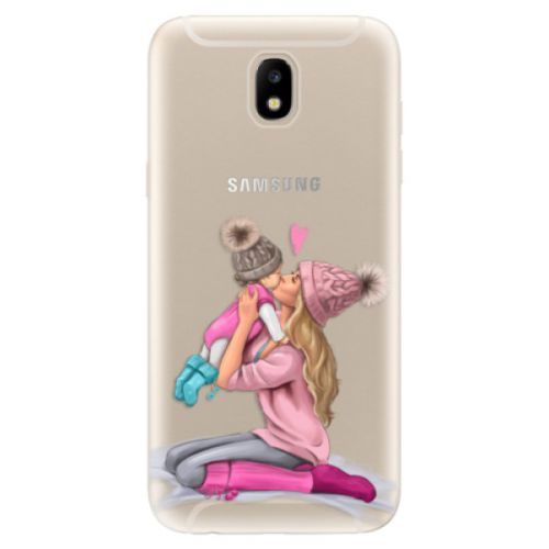 Odolné silikónové puzdro iSaprio - Kissing Mom - Blond and Girl - Samsung Galaxy J5 2017