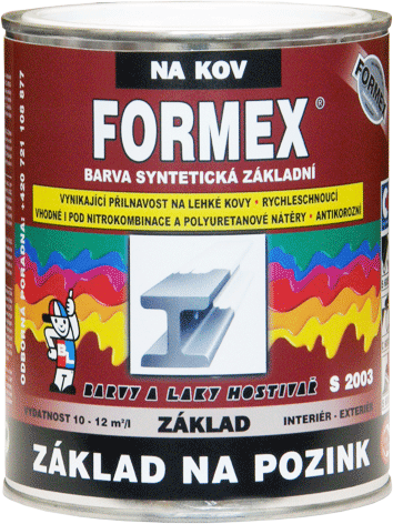 FORMEX S 2003 - základná farba na pozink - 0110 - šedý - 9 L