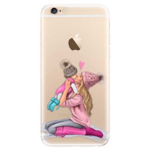 Odolné silikónové puzdro iSaprio - Kissing Mom - Blond and Girl - iPhone 6/6S