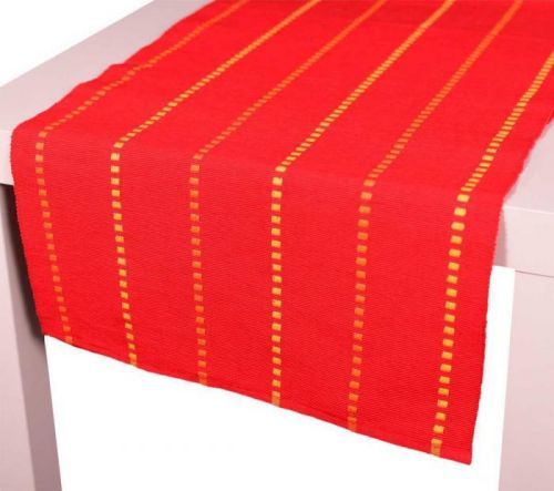 Forbyt, Prestieranie bavlnené, Viktoria kocky, červené 40 x 120 cm