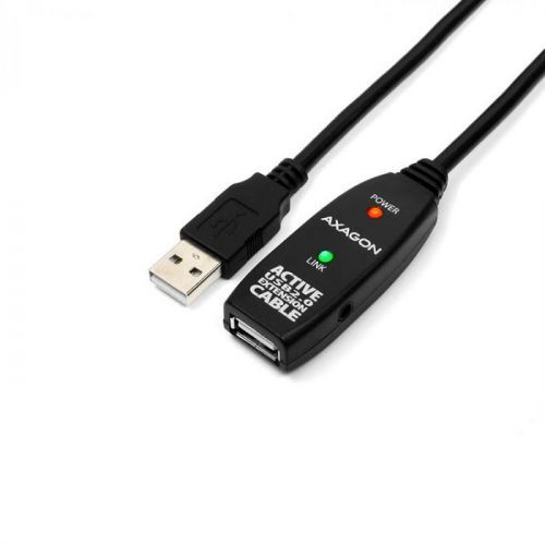 Aktívny predlžovací kábel AXAGON ADR-205 - 5 metrov, Black