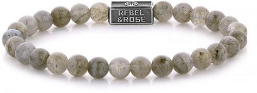 Rebel&Rose Strieborný obrúbený náramok Labradorite Shield RR-6S005-S 19 cm