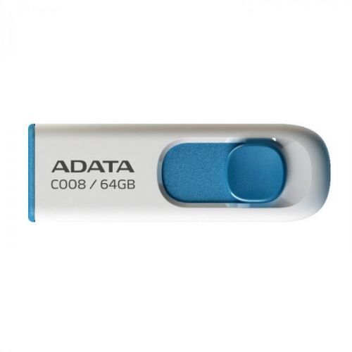 USB kľúč A-Data C008, 64GB, USB 2.0, White (AC008-64G-RWE)