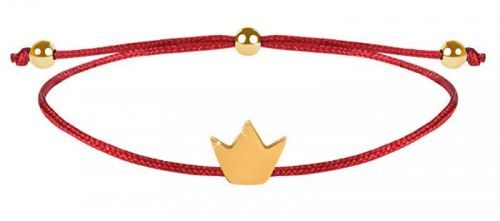 Troli Šnúrkový náramok Korunka červená / zlatá