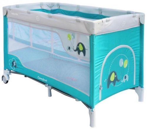 Detská cestovná postieľka Baby Mix Slony Blue
