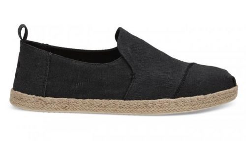 Toms Black Washed Canvas Alpargata čierne 10011621
