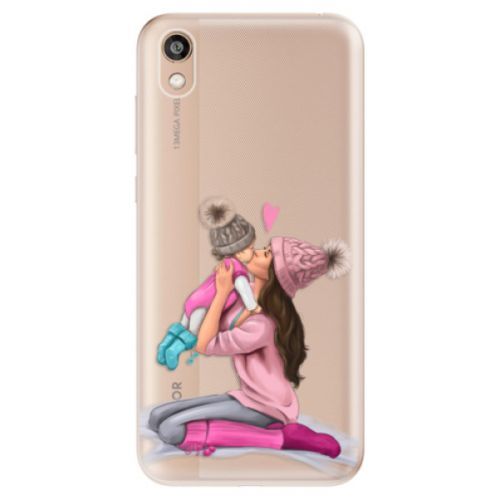 Odolné silikónové puzdro iSaprio - Kissing Mom - Brunette and Girl - Huawei Honor 8S