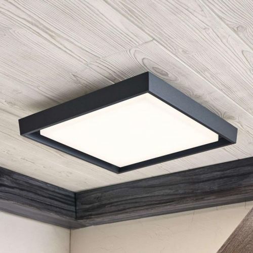 Vonkajšie stropné LED svietidlo Birta hranaté 34cm