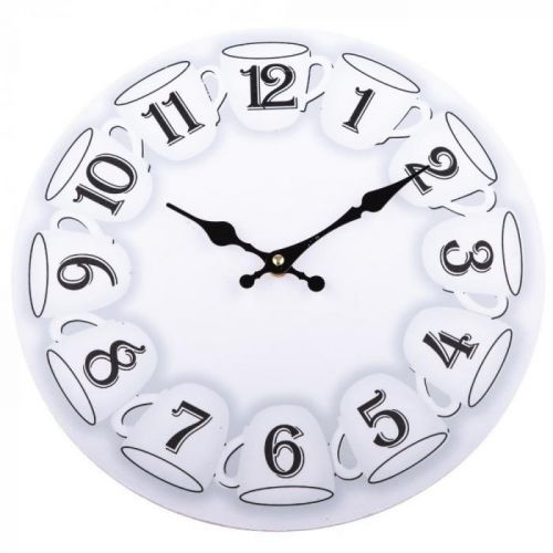 Nástenné drevené hodiny Dakls Mugs, ⌀ 34 cm