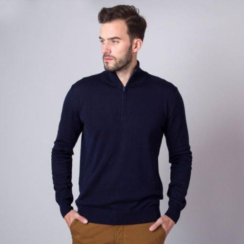 Pánsky sveter tmavo modrej farby 11267