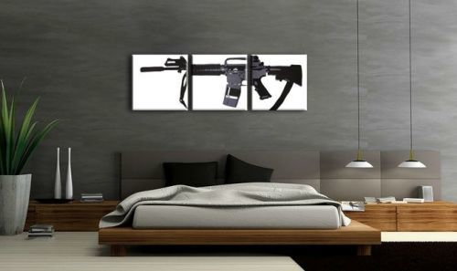 Ručne maľovaný POP Art obraz M-16 dielny 3 dielny  m16a4
