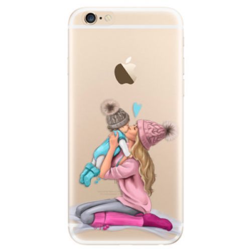 Odolné silikónové puzdro iSaprio - Kissing Mom - Blond and Boy - iPhone 6/6S