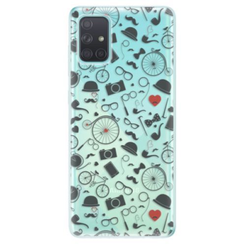Odolné silikónové puzdro iSaprio - Vintage Pattern 01 - black - Samsung Galaxy A71