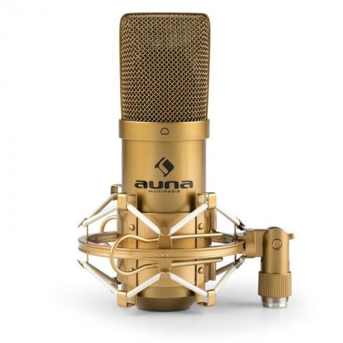Auna MIC-900G, USB kondenzátorový mikrofón, štúdiový, kardioidná ch., zlatá farba