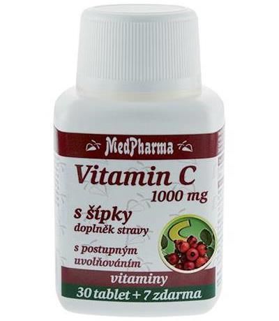 MedPharma Vitamín C 1000 mg so šípkami predĺžený účinok 30 tbl. + 7 tbl. ZD ARMA