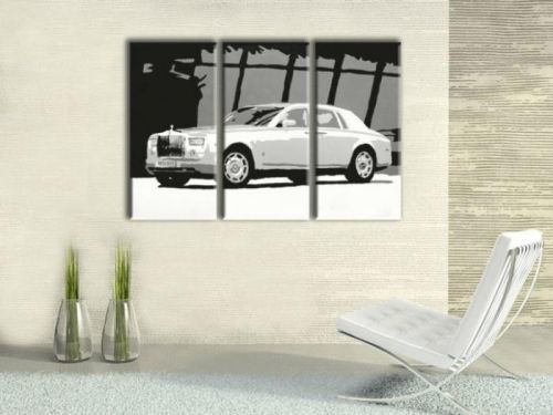 Ručne maľovaný POP Art obraz BENTLEY 3 dielny  bent