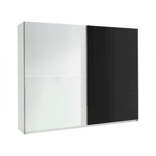 Skriňa Lux 2 244 cm  bielo/čierna lesklá